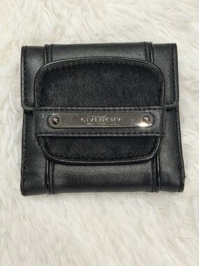 Givenchy Vintage Compact Wallet Black Pony Hair & Leather - Authenticated